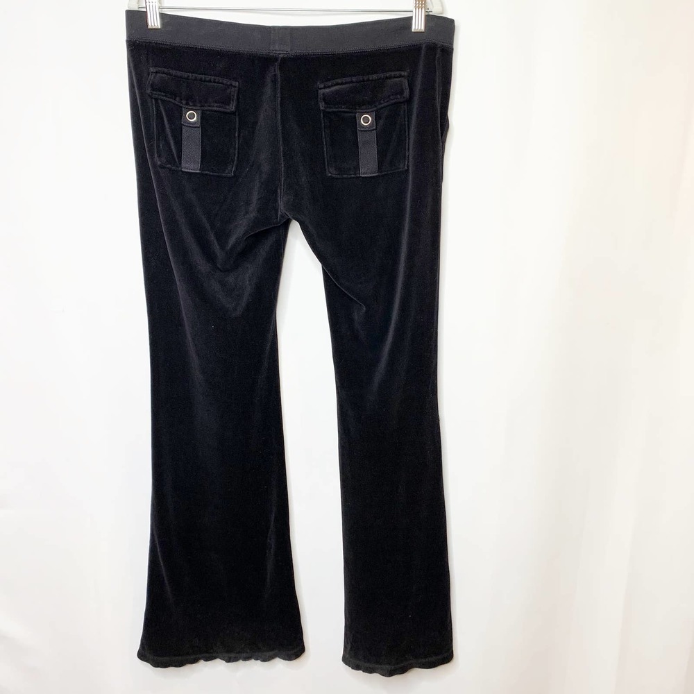 Juicy Couture Black Velour Drawstring Sweatpants